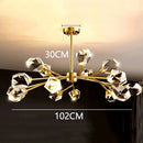 Axyaa Nordic Copper Crystal Chandelier - Luxury LED Pendant Lights