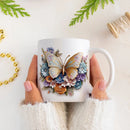 Axyaa 3D Butterfly Picture Coffee Mug 11oz Ceramic Tea Cup - Friends Birthday Gift