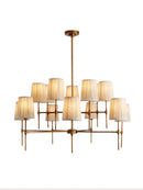 Axyaa Copper Fabric Chandelier: Luxury Nordic LED Pendant Light for Living Room and Dining Table