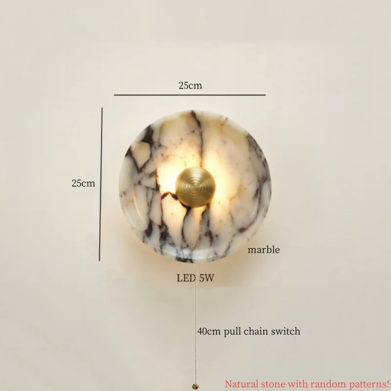 Axyaa Marble LED Wall Lights: Modern Minimalist Bedroom Kitchen Decor