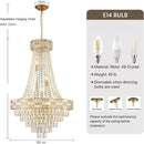 Axyaa Gold Crystal Pendant Chandelier for Dining Bedroom Living Room Kitchen Island