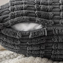 Axyaa Striped Corduroy Pillow Cover 18x18 Inch Soft Luxury Cushion