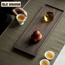 Axyaa Teak Wood Tea Tray Cake Rack - Charcoal Teapot Base Serving Dish