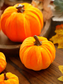Axyaa Velvet Pumpkin Decoration Set for Fall Halloween Thanksgiving Harvest Décor
