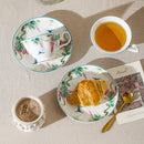 Axyaa Ceramic Flower Vine Coffee Cup Set