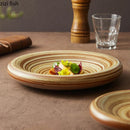 Axyaa Coarse Ceramic Double Layer Sushi Dessert Serving Plate for Molecular Cuisine