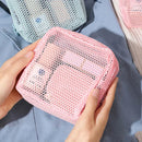 Axyaa Square Mesh Cosmetic Bag Zipper Storage Coin Purse Makeup Organizer
