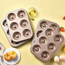 Axyaa 6 Hole Non-Stick Cake & Pastry Mould - Carbon Steel Baking Tray