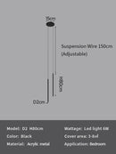 Axyaa LED Pendant Lights: Modern Minimalist Longer Chandeliers for Bedroom, Living Room, Bar