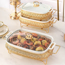 Axyaa Nordic Ceramic Hot Pot Dinnerware Set with Lid and Candle Holder