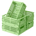 Axyaa Kawaii Collapsible Crate Stacking Storage Basket Organizer for Home Kitchen Bedroom