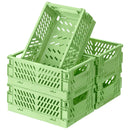 Axyaa Kawaii Collapsible Crate Stacking Storage Basket Organizer for Home Kitchen Bedroom