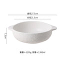 Axyaa Stone Patterned Ceramic Double Ear Soup Bowl - Large Capacity Noodle & Salad Bowl