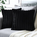 Axyaa White Green Rabbit Hair Cushion Cover Set - Modern Luxury Sofa Pillows