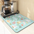 Axyaa Easter Rabbit Print Placemats & Coasters: Absorbent Kitchen Mats & Home Decor