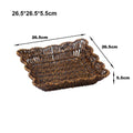 Axyaa Retro Woven Rattan Fruit Plate Handheld Storage Tray Creative Candy Packaging