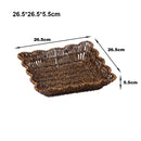 Axyaa Retro Woven Rattan Fruit Plate Handheld Storage Tray Creative Candy Packaging
