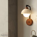 Axyaa Nordic Yellow Travertine Wall Light G9 LED Bulb & Walnut Canopy Wall Lamp