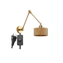 Axyaa Nordic Wood LED Wall Lamp Sconce with Swing Arm and Pull Chain Switch