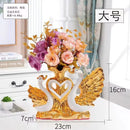 Axyaa Swan Wedding Gift Ceramic Vase Home Decor Craft Livingroom TV Table Figurine