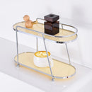 Axyaa Acrylic Double-Layer Makeup Organizer & Storage Shelf for Bathroom, Kitchen & Countertop