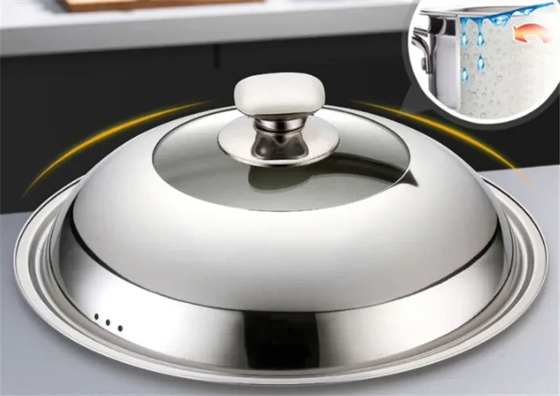 Axya Stainless Steel Wok Pan Lid - Universal Quality Dome Cover