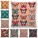 Axyaa Botanical Floral & Butterfly Cushion Cover - Home Decor Sofa Pillow Case