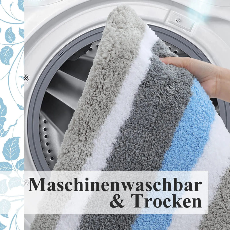 Axyaa Plush Chenille Bath Mat: Soft, Non-Slip, Absorbent & Machine Washable