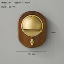 Axyaa Brass Wood Wall Light, E27 Bulb Sconce in Gold/Silver/Copper for Bedroom Parlor Dining Room