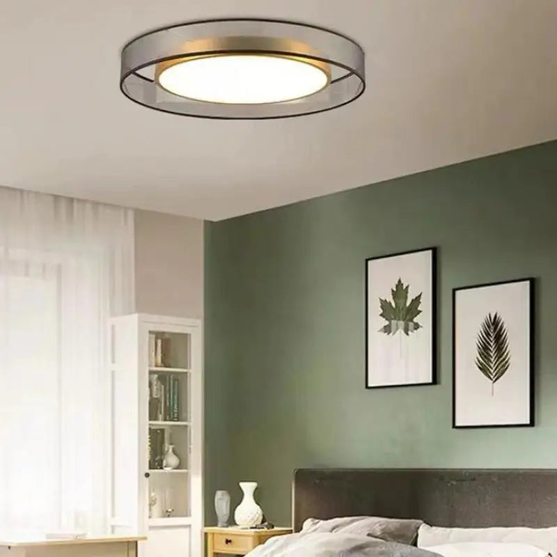 Axyaa Nordic Minimalist Ceiling Lamp in Black Gold, LED Bedroom Study Light
