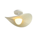Axyaa Nordic Beige Pleated Fabric LED Pendant Light - Elegant Dining Room Hanging Lamp