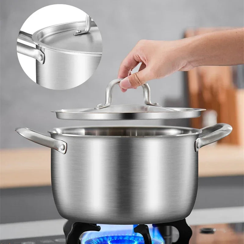 Axya Thick Stainless Steel Soup Pot for Induction Gas Stoves