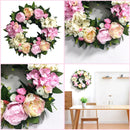 Axyaa Spring Summer Artificial Flower Wreath Home Decor for Front Door Wedding Party