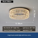 Axyaa Gold Crystal Round Ceiling Light for Home Living Dining Bedroom Study