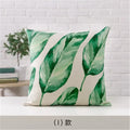 Axyaa Green Cactus Linen Pillow Cover 45x45cm for Home Decor sofa, Bedside, Office
