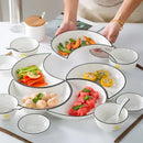 Axyaa Moon-Shaped Ceramic Dinnerware Set for Flexible Dining Combinations