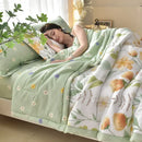 Axyaa Summer Quilt Cotton Plaid Blanket Comfortable Modern Thin Air Condition Blanket