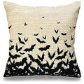 Axyaa Halloween Witch Bat Linen Cushion Cover 50*50 - Indoor Sofa Decor