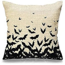 Axyaa Halloween Witch Bat Linen Cushion Cover 50*50 - Indoor Sofa Decor
