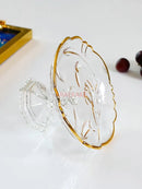Axyaa 7-inch Glass High Leg Fruit Plate for Delicate Candy and Dim Sum