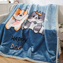 Axyaa Double Layer Winter Thicken Plush Weighted Blanket - Printed Flowers