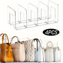 Axyaa 4-Tier Acrylic Organizer for Purses Handbags Books Stand - MultiPurpose Desktop Storage