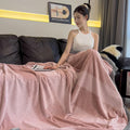 Axyaa Sherpa Chenille Knit Blanket - Soft Handmade Throw for Bed, Sofa, Couch