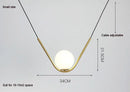 Axyaa Glass Pendant Light: Modern Minimalist Spherical LED Restaurant Bar Lamp