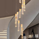 Axyaa Crystal Chandelier Stair Pendant Lamp Living Room Lighting Home Decor