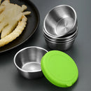 Axyaa Stainless Steel Salad Sauce Cup with Silicone Lid