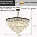 Axyaa Multilayer Crystal Chandelier Modern Luxury Glass Hanging Lamp