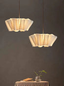 Axyaa Fabric Cream Chandelier: Retro Fiber Wabi-sabi Style, Nordic Design, Warm Home Decor