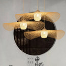 Axyaa Bamboo Weave Pendant Lamp: Creative Chinese Art Chandelier for Home, Restaurant, or Staircase