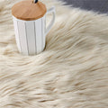 Axyaa Plush Faux Fur Rug for Living Room Bedroom Luxe Sheepskin-Style Carpet